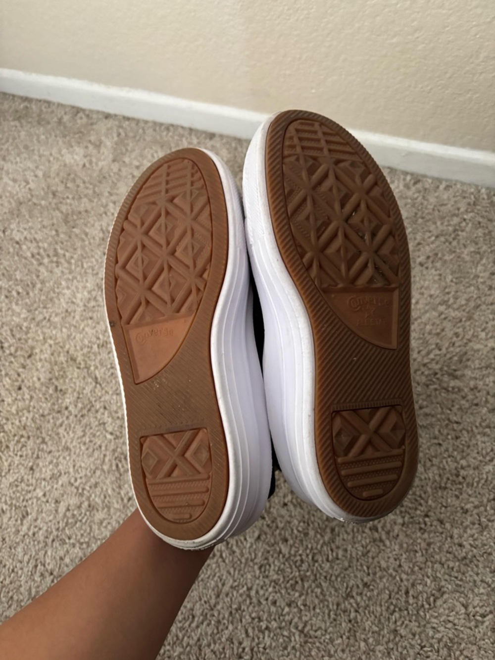 Converse Black and White Platform Low-Top Sneakers - Picture 4 of 4